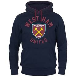 West Ham United FC - Herren Fleece-Kapuzenpullover mit Grafik-Print - Offizielles Merchandise - Geschenk für Fußballfans - L von West Ham United FC