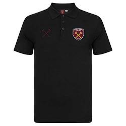 West Ham United FC - Herren Polo-Shirt mit Vereinswappen - Offizielles Merchandise - Geschenk für Fußballfans - Schwarz - 3XL von West Ham United FC