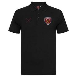 West Ham United FC - Herren Polo-Shirt mit Vereinswappen - Offizielles Merchandise - Geschenk für Fußballfans - Schwarz - L von West Ham United FC