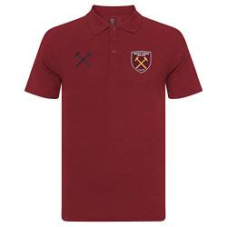 West Ham United FC - Herren Polo-Shirt mit Vereinswappen - Offizielles Merchandise - Geschenk für Fußballfans - Weinrot - 3XL von West Ham United FC