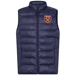 West Ham United FC - Herren Steppweste - Offizielles Merchandise - Geschenk für Fußballfans - Dunkelblau mit Reißverschluss - 2XL von West Ham United FC