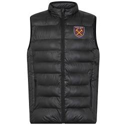 West Ham United FC - Herren Steppweste - Offizielles Merchandise - Geschenk für Fußballfans - Schwarz - L von West Ham United FC