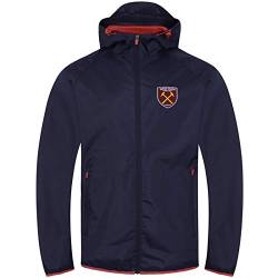 West Ham United FC - Herren Wind- und Regenjacke - Offizielles Merchandise - Geschenk für Fußballfans - Dunkelblau - Kapuze mit Schirm - L von West Ham United FC