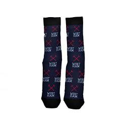 West Ham United FC - Socken mit Druck für Erwachsene Unisex (37 EU, 39,5 EU) (Blau, Rot), Blau/Rot, 37 EU, 39,5 EU von West Ham United FC