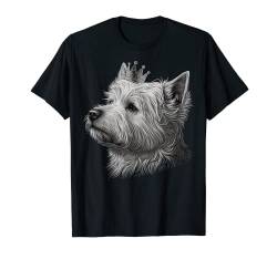 West Highland White Terrier Hundekrone, Schwarz / Weiß T-Shirt von West Highland White Terrier lover for Westie owner