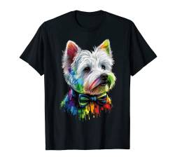 Westie Gay Pride Hund LGBT Regenbogenflagge auf Westie LGBTQ T-Shirt von West Highland White Terrier lover for Westie owner