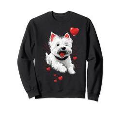 Westie Love Heart on West Highland White Terrier Lover Sweatshirt von West Highland White Terrier lover for Westie owner
