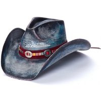 Westernlifestyle Cowboyhut Strohhut Westernhut Line Dance Blau mit Hutband Concho von Westernlifestyle