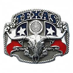 Westernlifestyle Gürtelschnalle Buckle Gürtelschliesse für Wechselgürtel Longhorn Texas Lone Star Country LineDance von Westernlifestyle