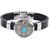 Westernlifestyle Lederarmband Armband mit türkisem Stein auf rundem Concho von Westernlifestyle