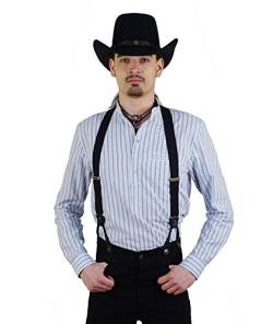 Herren Old Style Western Stehkragenhemd Little Joe - Vintage Oldstyle Westernkleidung Westernbekleidung Grandfatherhemd Weiß (L) von Westernwear-Shop