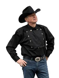 John Wayne Westernhemd schwarz - Westernmode Western Style Old Style Westernbekleidung (Schwarz, 3XL) von Westernwear-Shop