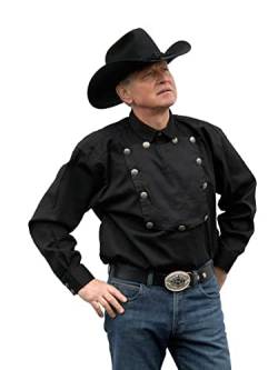 John Wayne Westernhemd schwarz - Westernmode Western Style Old Style Westernbekleidung (Schwarz, L) von Westernwear-Shop