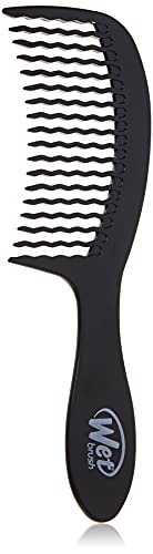 WetBrush Entwirrender Easy-Glide Kamm, Wellenzahn-Design mit großer Oberfläche zum mühelosen Durchkämmen von Verwicklungen Der Wet Brush Kamm ist sanft zum Haar, für alle Haartypen, Schwarz von Wet Brush