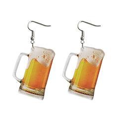 Weinglas Damen Ohrringe Transparent Acryl Bier Wein Whisky Ohrringe Schmuck Accessoires Ohrringe Mit Kugel (Yellow, One Size) von Wgjokhoi