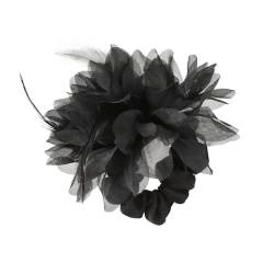 2 Stück Feder Scrunchies Haargummis für Damen,Gummibänder Haarbänder Schwarz,Elastische Dicke Bänder,Blumen Feder Haare Ringe Haarschmuck,Pferdeschwanzhalter,Hair Accessories für Mädchen Damen von Whakano