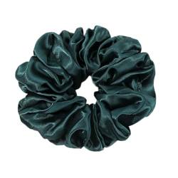 2 Stück Satin-Stirnbänder für Damen,Haarring weiche Stretchstoff,elastisches,dickes Band,weicher Seil-Pferdeschwanz-Haarschmuck für Frauen,Weiche und elastische Haargummis in 12 Farben,Dark Green von Whakano