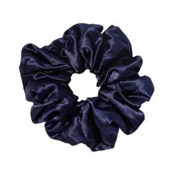 2 Stück Satin-Stirnbänder für Damen,Haarring weiche Stretchstoff,elastisches,dickes Band,weicher Seil-Pferdeschwanz-Haarschmuck für Frauen,Weiche und elastische Haargummis in 12 Farben,Navy Blue von Whakano