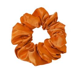 2 Stück Satin-Stirnbänder für Damen,Haarring weiche Stretchstoff,elastisches,dickes Band,weicher Seil-Pferdeschwanz-Haarschmuck für Frauen,Weiche und elastische Haargummis in 12 Farben,Orange von Whakano
