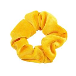 5 Stück Samt Scrunchies Haargummis für Damen,Einfarbige Elastische Dicke Bänder,Gummibänder Haarbänder,Pferdeschwanzhalter,Haarring des Dickdarms,Haargummi Haare Ringe für Damen,Gelb von Whakano