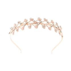 Retro Strass Stirnband,Hochzeit Braut Stirnband,Metall-Stirnbänder,Mittelalter Kopfschmuck,Kommunion Konfirmation Haarschmuck,für Frauen und Mädchen,Hochzeit,Geburtstag,Party,Urlaub,Roségold,Liebe von Whakano