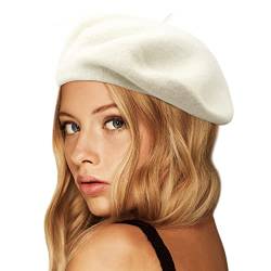 Wheebo Wool Beret Hat, einfarbige französische warme Wintermütze für Frauen Mädchen von Wheebo