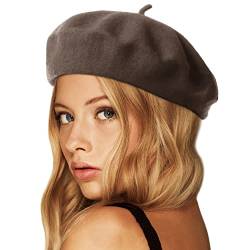 Wheebo Wool Beret Hat, einfarbige französische warme Wintermütze für Frauen Mädchen von Wheebo