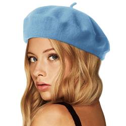 Wheebo Wool Beret Hat, einfarbige französische warme Wintermütze für Frauen Mädchen von Wheebo