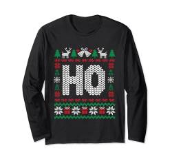 Where My Ho's At Ho Matching Couple Christmas Ugly Sweater Langarmshirt von Where My Ho's At Ugly Christmas Sweater Couples