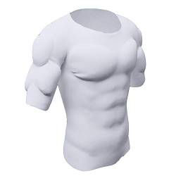 Herren Gefälschter Brustmuskel Gepolstertes T-Shirt Schulterpolster Body Shaper Kurzärmelig Unterwäsche,White,s von Whlucky