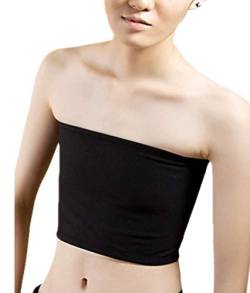 Tran Lesben Korsett Trägerlos Bandeau Brustbinder Nahtlos Wildfang Sport-BH Büste abflachen,Black,l von Whlucky