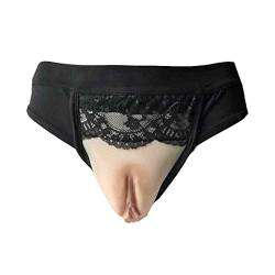 Whlucky Kamelzehe Nahtlos Höschen Gaff kontrollieren Unterwäsche Crossdresser Transgender Gefälschte Vaginal Shorts,Black,XXL von Whlucky