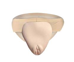 Whlucky Kamelzehe Unterwäsche Formen Gaff Panty verstecken Briefs Formen Tanga für Crossdresser Transgender,beige,l von Whlucky