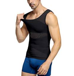 Whlucky Männer Abnehmen Kompressionsweste Gynäkomastie Brustkorsetts Bauchkontrolle Taillentrainer Shapewear Linderung Rückenschmerzen,Black,XL von Whlucky