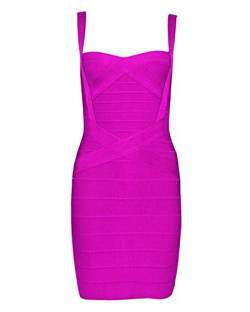 Whoinshop Frauen Radius Ärmel Bodycon schönes Abendkleid Sommer Bandage Gr. X-Large, Hot Pink von Whoinshop