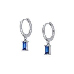 Lange Ohrringe Blau, Boho Ohrringe Set Versilbert Ohrstecker Rechteck mit 925 Silberner Nadel Knorpel Piercing Ohr für Frauen von Whoiy