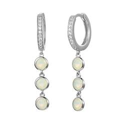 Silber Ohrringe Tropfen, Braut Ohrringe Vintage mit Dangle Opal mit 925 Silberner Nadel Knorpel Piercing Ohr für Frauen von Whoiy