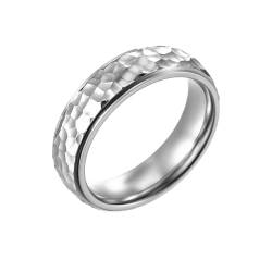 Whoiy Damen Ringe Poliert Edelstahl, Silber Ringe Freundschaftsringe Hochzeitsringe Trauringe Eheringe 6MM Personalisiert Gravur für Sie Größe 65 (20.7) von Whoiy