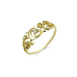 Whoiy Echtgold Hochzeitsring Damen 585, Gelbgold Ehering Diamant Zierlich Verlobungsringe 14K für Frauen Gr. 52 (16.6) von Whoiy