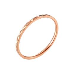 Whoiy Edelstahl Ringe Frauen Dünn Band, Rosegold Titanringe Eheringe 1.2MM Eheringe Verlobung Größe 60 (19.1) von Whoiy