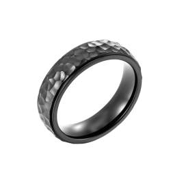 Whoiy Edelstahl Ringe Frauen Poliert, Schwarz Ringe Verlobungsringe 6MM Eheringe Modeschmuck Gravur Personalisiert Größe 54 (17.2) von Whoiy