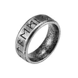 Whoiy Edelstahl Ringe Herren Wikinger, Vintage Silber Trau Und Eheringe Hip Hop 8MM Freundschafts Ringe Gravur Personalisiert Größe 62 (19.7) von Whoiy