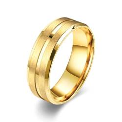 Whoiy Edelstahl Ringe Männer Matt, Gold Trauringe Schlicht Band 8MM Eheringe Partnerringe Trauringe Gravur Personalisiert Größe 65 (20.7) von Whoiy