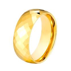 Whoiy Ehering Damen 8MM mit Personalisiert Gravur, Gold Ringe Schlicht Poliert Wolframcarbid Verlobungsringe Und Eheringe Schlicht Band für Sie Größe 49 (15.6) von Whoiy