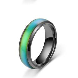 Whoiy Ehering Schwarz mit Gravur, Edelstahl Ringe Farbwechselring Modeschmuck Ring 6MM für Männer Größe 62 (19.7) von Whoiy