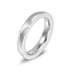 Whoiy Eheringe Modeschmuck Silber mit Gravur, Edelstahl Ringe Poliert Ring Verlobung 3.5MM für Frauen Größe 60 (19.1) von Whoiy