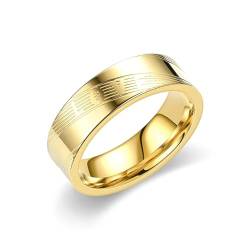 Whoiy Gold Ringe Männer Poliert 6MM, Eheringe Hochzeit Edelstahl Ring Schmuck Verlobung für Ihn mit Gravur Größe 60 (19.1) von Whoiy