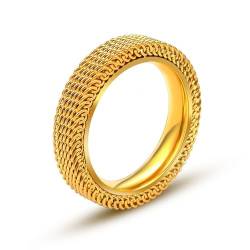 Whoiy Herren Ringe Gravur Personalisiert Einzigartig 4MM Eheringe Modeschmuck, Edelstahl Ringe Eheringe Gold Größe 54 (17.2) von Whoiy