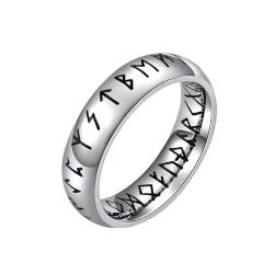 Whoiy Herren Ringe Wikinger Edelstahl, Silber Ehering Hip Hop Ring Hochzeitstag 6MM für Ihn Größe 67 (21.3) von Whoiy