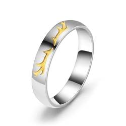 Whoiy Hochzeit-Ring Silber für Sie, Edelstahl 4MM Poliert Ringe Verlobungsringe Frauen mit Gravur Größe 49 (15.6) von Whoiy